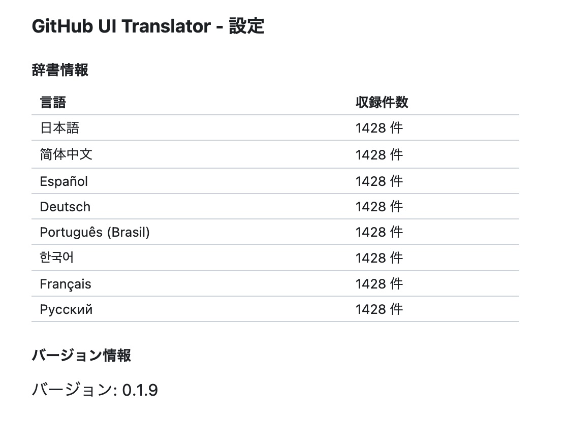 リリース版の設定画面
